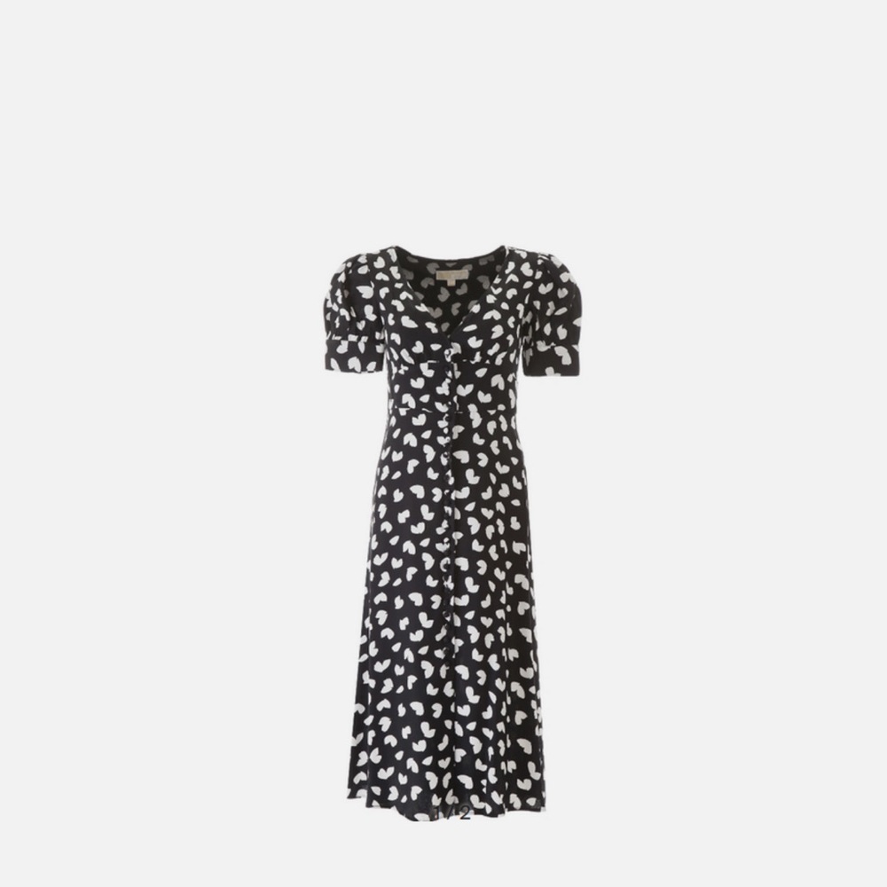 Michael Kors Black and White Midi Dress